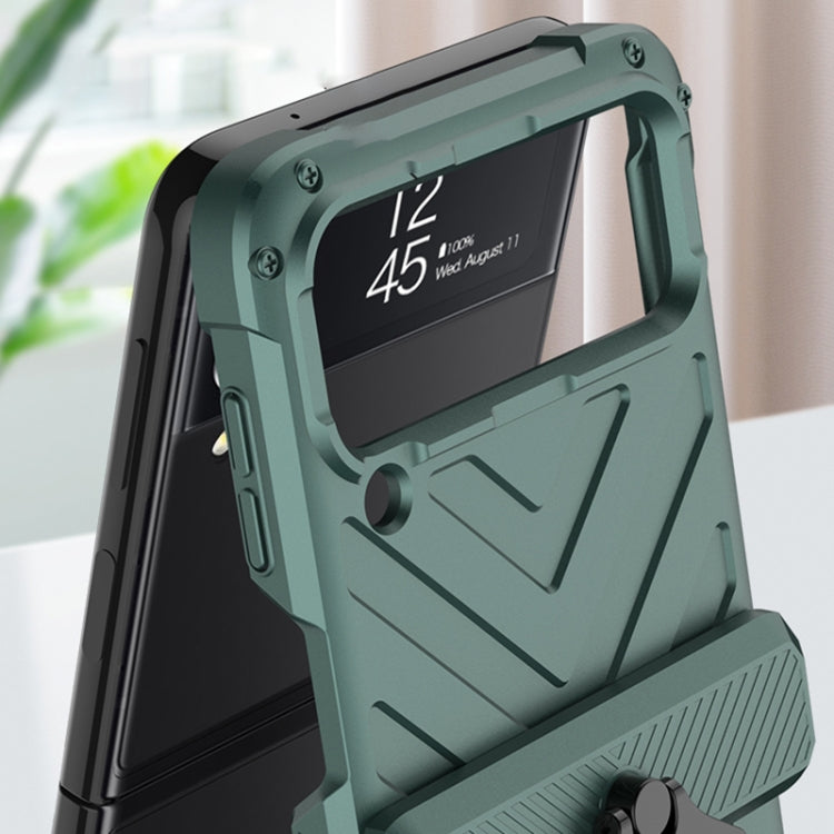 For Samsung Galaxy Z Flip4 GKK Sliding Camshield Magnetic Armor Flip Phone Case(Forest Green) - free shipping - PMC TechLife - Order now!