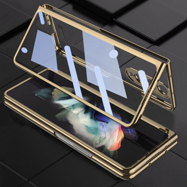 For Samsung Galaxy Z Fold4 GKK Integrated Electroplating + Glass Full Coverage Phone Case(Black) - Galaxy Z Fold4 5G Cases by GKK | Online Shopping South Africa | PMC TechLife | Buy Now Pay Later Mobicred