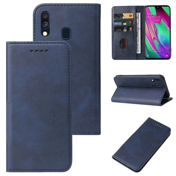 For Samsung Galaxy A40 Magnetic Closure Leather Phone Case(Blue) - free shipping - PMC TechLife - Order now!