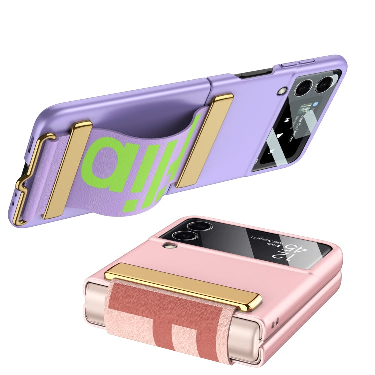 For Samsung Galaxy Z Flip4 GKK Ultra-thin Full Coverage Phone Flip Case with Wristband(Black) - Galaxy Z Flip4 5G Cases by GKK | Online Shopping South Africa | PMC TechLife | Buy Now Pay Later Mobicred