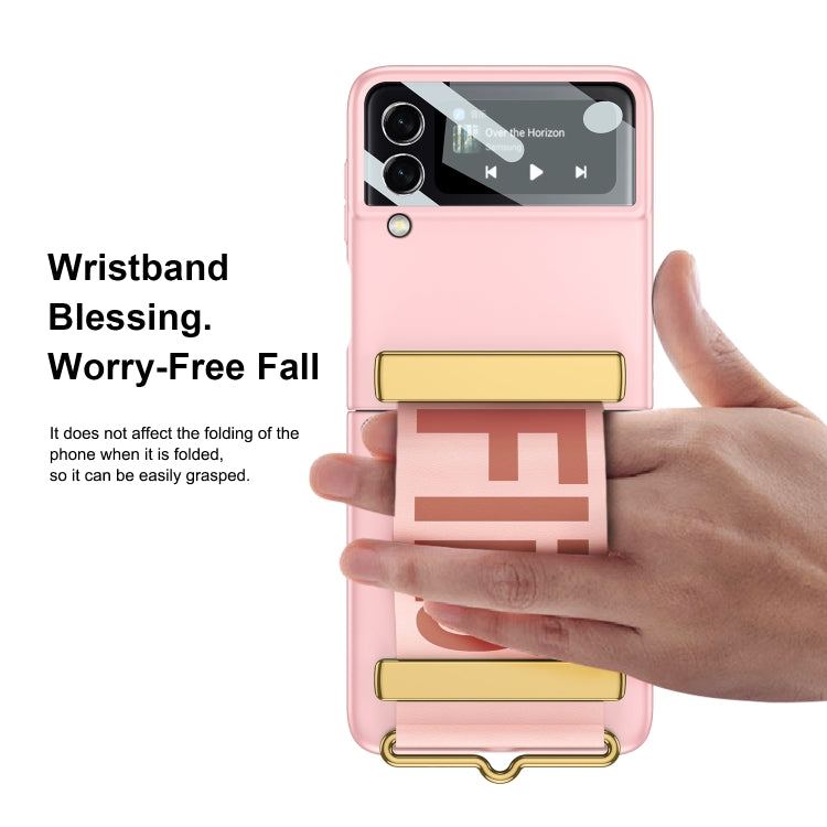For Samsung Galaxy Z Flip4 GKK Ultra-thin Full Coverage Phone Flip Case with Wristband(Black) - Galaxy Z Flip4 5G Cases by GKK | Online Shopping South Africa | PMC TechLife | Buy Now Pay Later Mobicred