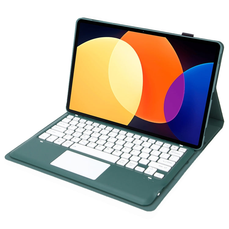 A0N4-A Detachable Sheep Pattern TPU Bluetooth Keyboard Tablet Leather Case with Touchpad For Xiaomi Pad 5 Pro 12.4(Dark Green) - free shipping - PMC TechLife - Order now!