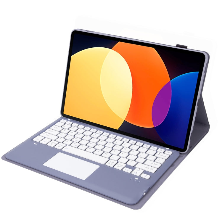 A0N4-A Detachable Sheep Pattern TPU Bluetooth Keyboard Tablet Leather Case with Touchpad For Xiaomi Pad 5 Pro 12.4(Purple) - Mi Pad 5 Pro 12.4 Case by PMC TechLife | Online Shopping South Africa | PMC TechLife