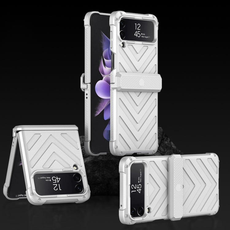 For Samsung Galaxy Z Flip4 GKK Magnetic Folding Swivel Armored Phone Case with Hinges(Silver) - free shipping - PMC TechLife - Order now!