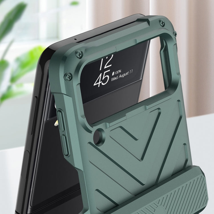 For Samsung Galaxy Z Flip4 GKK Magnetic Folding Swivel Armored Phone Case with Hinges(Silver) - free shipping - PMC TechLife - Order now!
