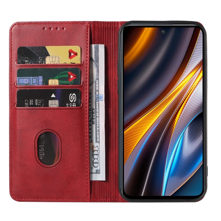 For Xiaomi Poco X4 GT Magnetic Closure Leather Phone Case(Red) - free shipping - PMC TechLife - Order now!