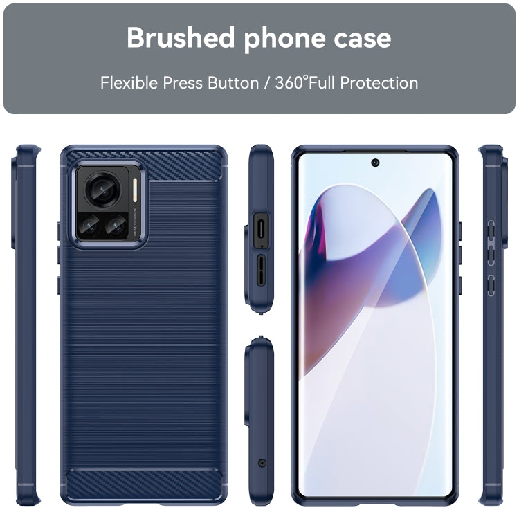 For Motorola Moto X30 Pro/Edge 30 Ultra Brushed Texture Carbon Fiber TPU Phone Case(Blue) - free shipping - PMC TechLife - Order now!