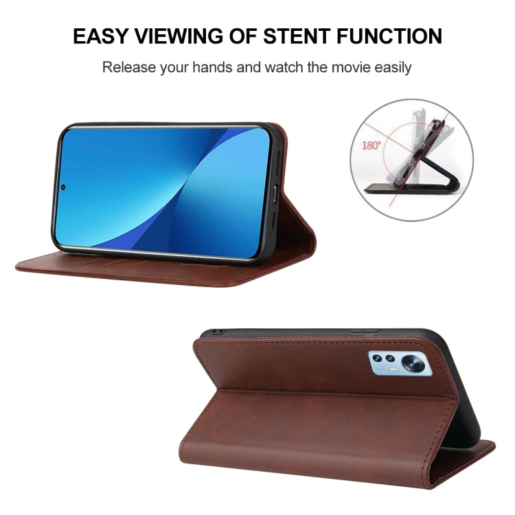 For Xiaomi 12X Magnetic Closure Leather Phone Case(Brown) - free shipping - PMC TechLife - Order now!