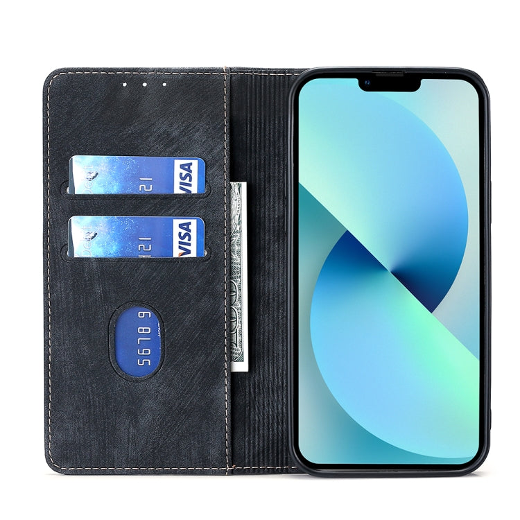 For Xiaomi Redmi K50 Ultra/Xiaomi 12T/Xiaomi 12T Pro RFID Anti-theft Brush Magnetic Leather Phone Case(Black) - free shipping - PMC TechLife - Order now!