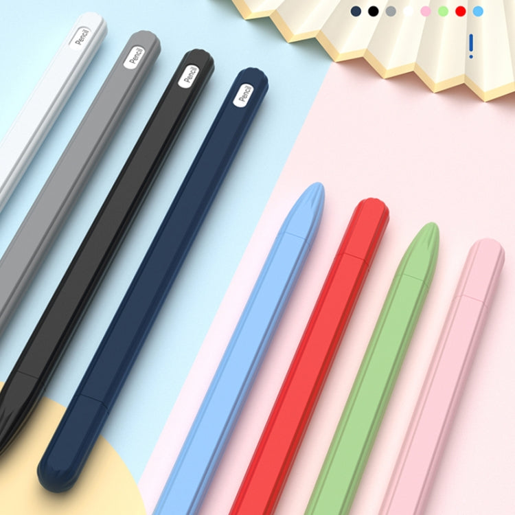 3 in 1 Striped Liquid Silicone Stylus Case with Two Tip Caps For Apple Pencil 1(Red) - Pencil Accessories by PMC TechLife | Online Shopping South Africa | PMC TechLife