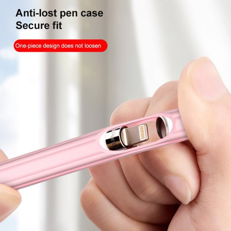 3 in 1 Striped Liquid Silicone Stylus Case with Two Tip Caps For Apple Pencil 2(Matcha Green) - Pencil Accessories by PMC TechLife | Online Shopping South Africa | PMC TechLife