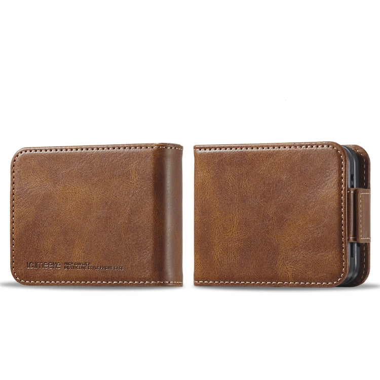 For Samsung Galaxy Z Flip4 5G LC.IMEEKE RFID Anti-theft Leather Phone Case(Brown) - free shipping - PMC TechLife - Order now!