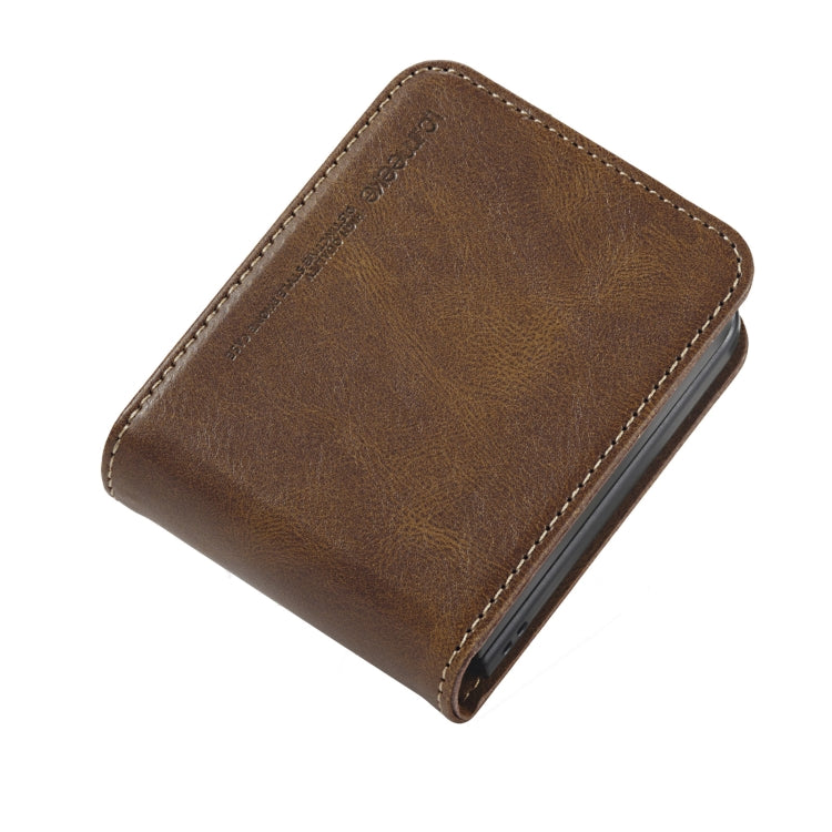 For Samsung Galaxy Z Flip4 5G LC.IMEEKE RFID Anti-theft Leather Phone Case(Brown) - free shipping - PMC TechLife - Order now!