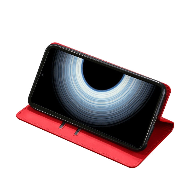 For Xiaomi Redmi K50 Ultra/Xiaomi 12T/Xiaomi 12T Pro Skin Feel Magnetic Horizontal Flip Leather Phone Case(Red) - free shipping - PMC TechLife - Order now!