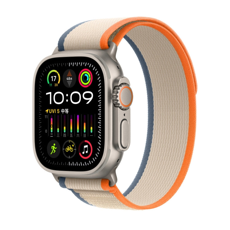 Nylon Watch Band For Apple Watch 46mm / 49mm / 45mm / 44mm (White+Orange) - Watch Bands by PMC TechLife | Online Shopping South Africa | PMC TechLife | Buy Now Pay Later Mobicred