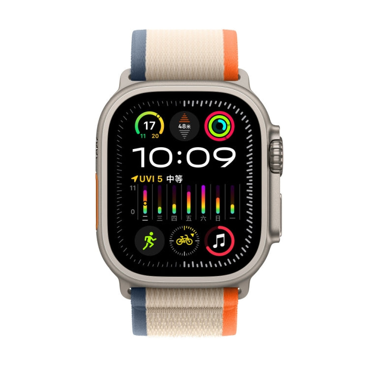 Nylon Watch Band For Apple Watch 46mm / 49mm / 45mm / 44mm (White+Orange) - Watch Bands by PMC TechLife | Online Shopping South Africa | PMC TechLife | Buy Now Pay Later Mobicred