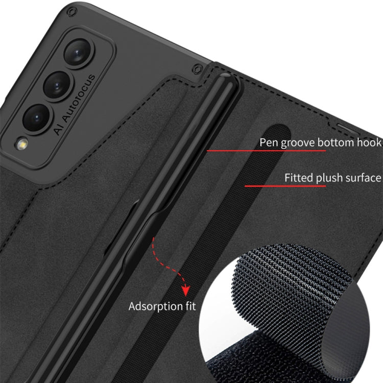 For Samsung Galaxy Z Fold4 GKK Armor Flip Leather Phone Case with Pen Slots(Brown) - Galaxy Z Fold4 5G Cases by GKK | Online Shopping South Africa | PMC TechLife | Buy Now Pay Later Mobicred