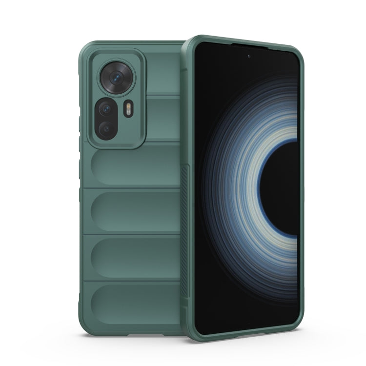 For Xiaomi Redmi K50 Ultra / Xiaomi 12T Magic Shield TPU + Flannel Phone Case(Dark Green) - free shipping - PMC TechLife - Order now!