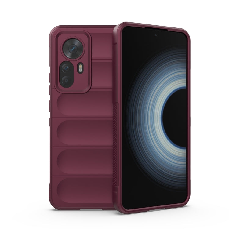 For Xiaomi Redmi K50 Ultra / Xiaomi 12T Magic Shield TPU + Flannel Phone Case(Wine Red) - free shipping - PMC TechLife - Order now!