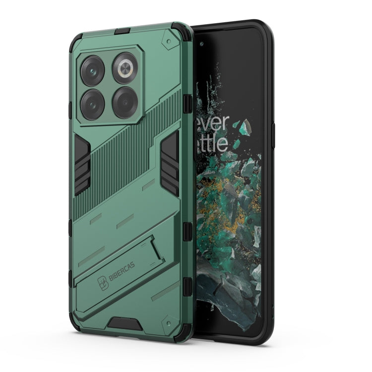For OnePlus 10T 5G Punk Armor PC + TPU Phone Case with Holder(Green) - free shipping - PMC TechLife - Order now!