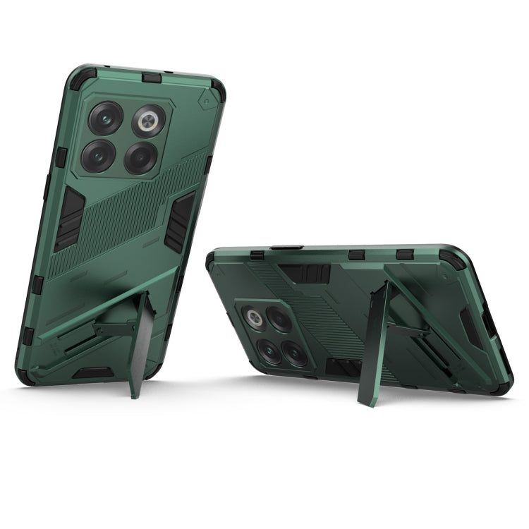 For OnePlus 10T 5G Punk Armor PC + TPU Phone Case with Holder(Green) - free shipping - PMC TechLife - Order now!