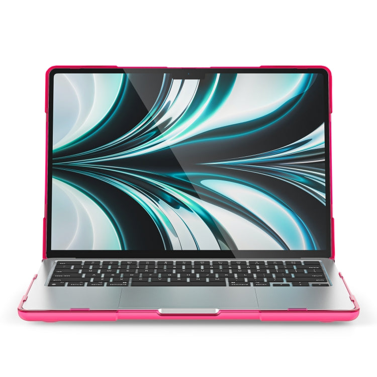 For MacBook Air 13.6 inch A2681 2022 TPU + PC Two-color Anti-fall Laptop Protective Case(Rose Red) - MacBook Air Cases by PMC TechLife | Online Shopping South Africa | PMC TechLife