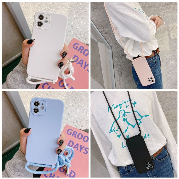 For iPhone 14 Crossbody Lanyard Liquid Silicone Case(Pine Needle Green) - iPhone 14 Cases by PMC TechLife | Online Shopping South Africa | PMC TechLife