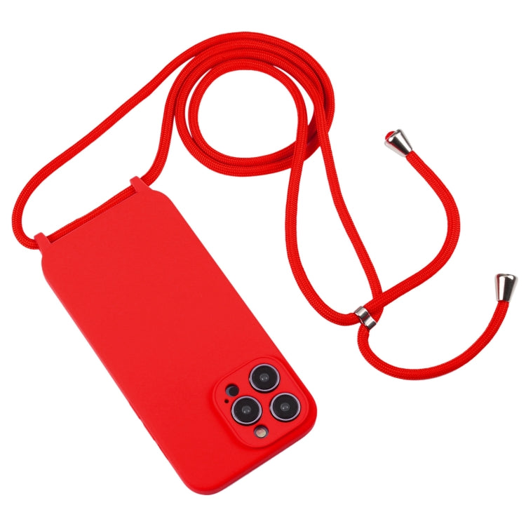 For iPhone 14 Pro Max Crossbody Lanyard Liquid Silicone Case(Red) - iPhone 14 Pro Max Cases by PMC TechLife | Online Shopping South Africa | PMC TechLife