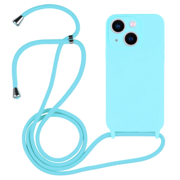 For iPhone 13 Crossbody Lanyard Liquid Silicone Case(Ice Blue) - iPhone 13 Cases by PMC TechLife | Online Shopping South Africa | PMC TechLife