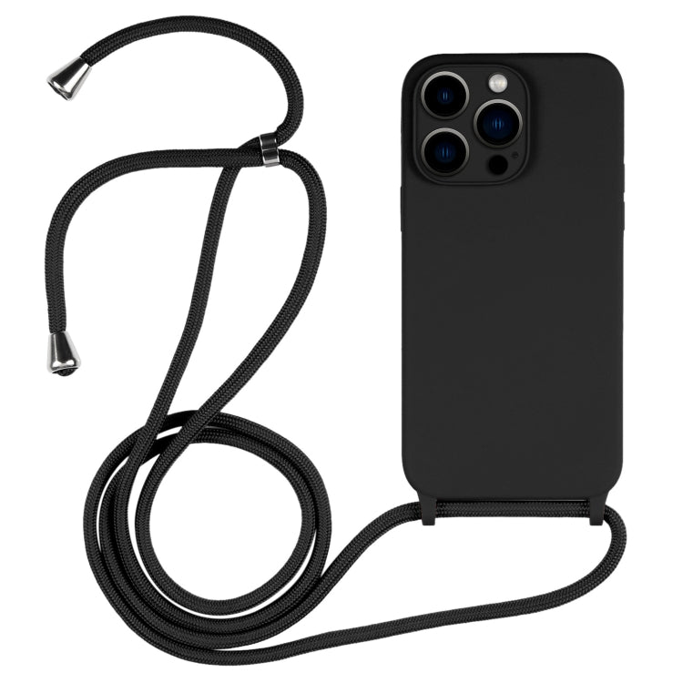 For iPhone 13 Pro Crossbody Lanyard Liquid Silicone Case(Black) - iPhone 13 Pro Cases by PMC TechLife | Online Shopping South Africa | PMC TechLife | Buy Now Pay Later Mobicred