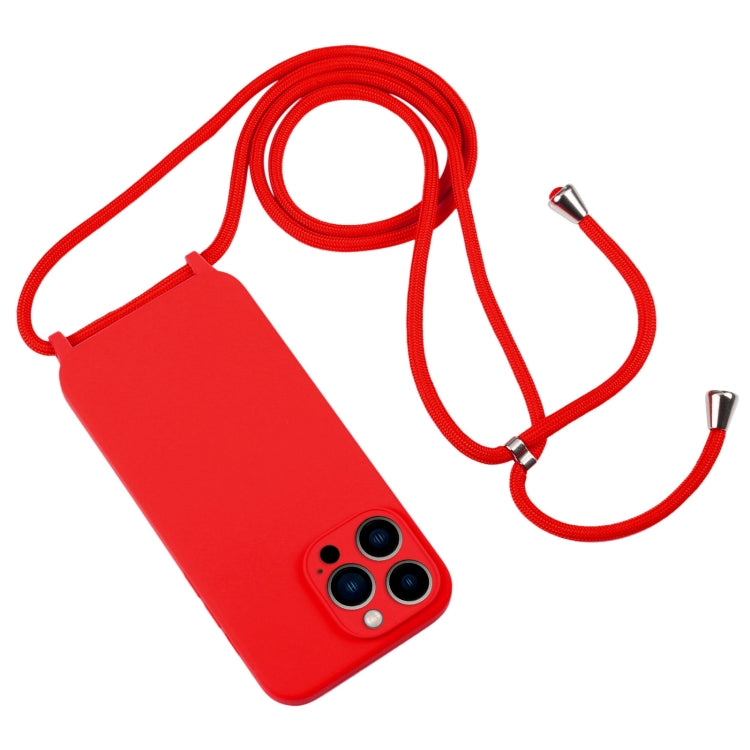 For iPhone 13 Pro Max Crossbody Lanyard Liquid Silicone Case(Red) - free shipping - PMC TechLife - Order now!