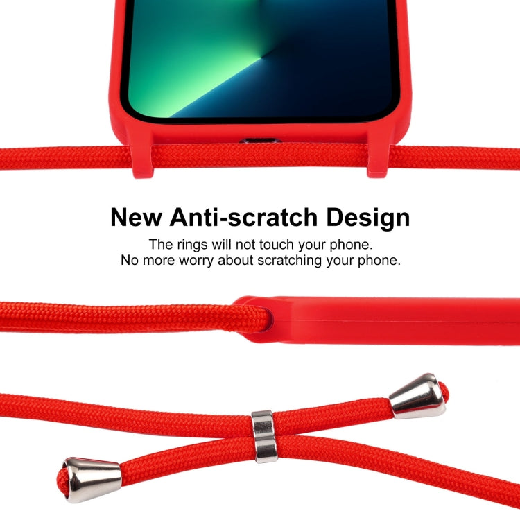 For iPhone 13 Pro Max Crossbody Lanyard Liquid Silicone Case(Red) - free shipping - PMC TechLife - Order now!