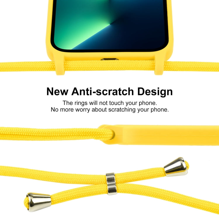 For iPhone 13 Pro Max Crossbody Lanyard Liquid Silicone Case(Yellow) - free shipping - PMC TechLife - Order now!