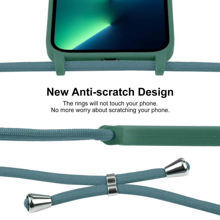 For iPhone 13 Pro Max Crossbody Lanyard Liquid Silicone Case(Pine Needle Green) - free shipping - PMC TechLife - Order now!