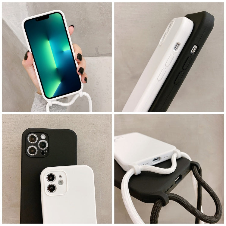 For iPhone 13 Pro Max Crossbody Lanyard Liquid Silicone Case(Pine Needle Green) - free shipping - PMC TechLife - Order now!