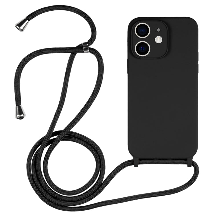 For iPhone 12 Crossbody Lanyard Liquid Silicone Case(Black) - free shipping - PMC TechLife - Order now!