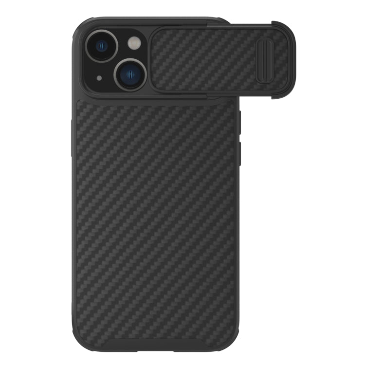 For iPhone 14 Plus  NILLKIN Synthetic Fiber Camshield Phone Case(Black) - free shipping - PMC TechLife - Order now!