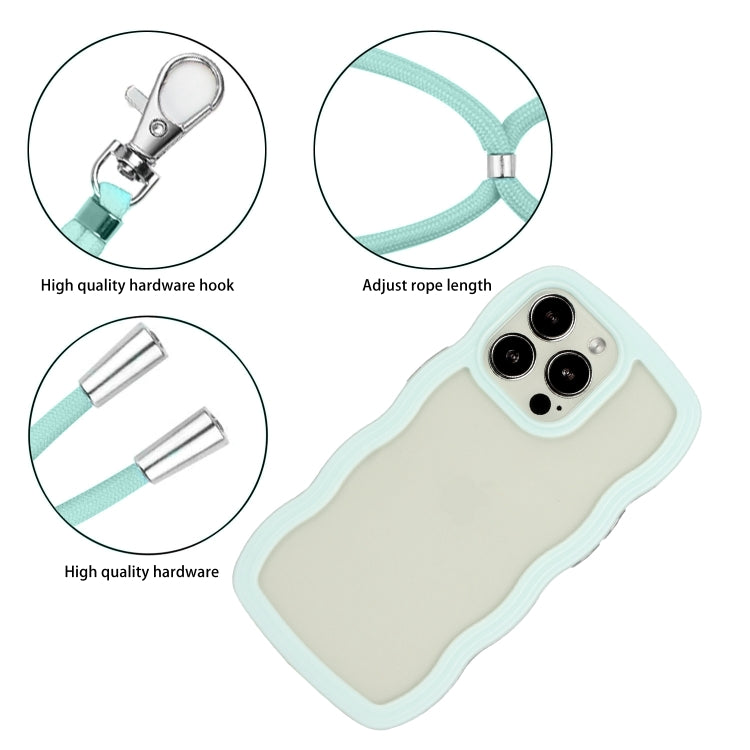 For iPhone 15 Pro Lanyard Candy Color Wave TPU Clear PC Phone Case(Green) - free shipping - PMC TechLife - Order now!