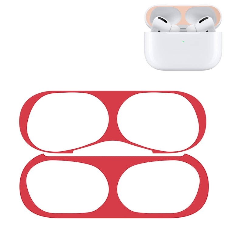 For Apple AirPods Pro 2 Wireless Earphone Protective Case Metal Sticker(Red) - Protective Sticker by PMC TechLife | Online Shopping South Africa | PMC TechLife