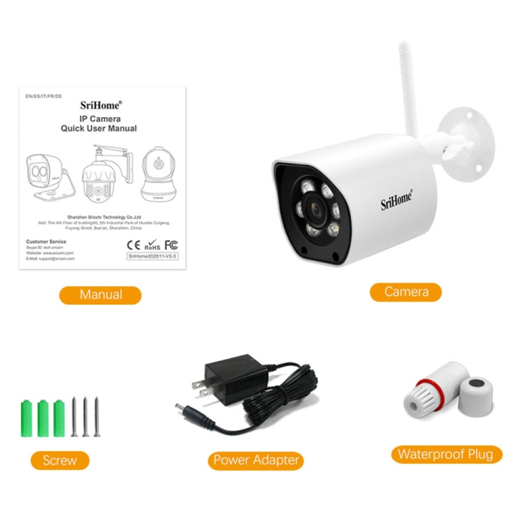 SriHome SH034C 4.0MP AI Humanoid Tracking WiFi Outdoor Surveillance Camera(AU Plug) - Bullet Camera by SriHome | Online Shopping South Africa | PMC TechLife | Buy Now Pay Later Mobicred