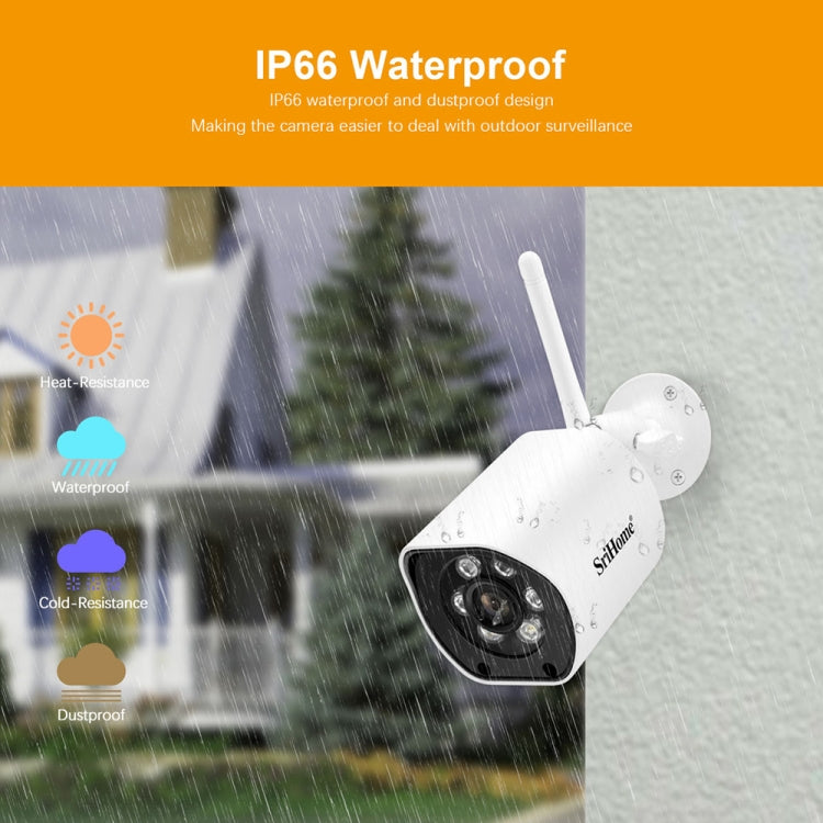 SriHome SH034C 4.0MP AI Humanoid Tracking WiFi Outdoor Surveillance Camera(US Plug) - Bullet Camera by SriHome | Online Shopping South Africa | PMC TechLife | Buy Now Pay Later Mobicred