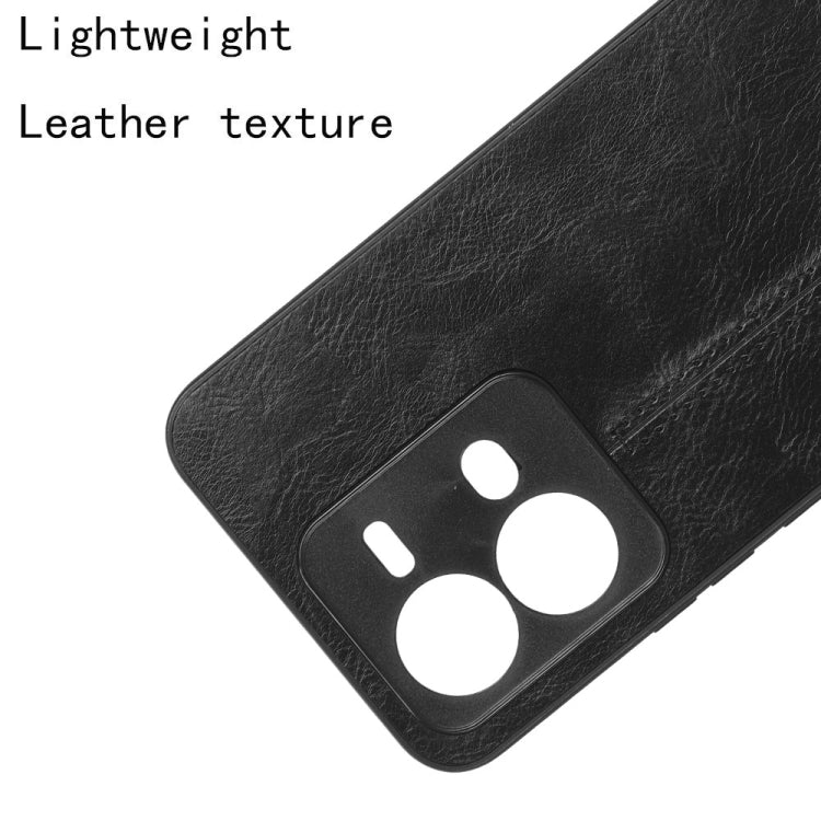 For vivo V25 5G Sewing Cow Pattern Skin PC + PU + TPU Case(Black) - vivo Cases by PMC TechLife | Online Shopping South Africa | PMC TechLife | Buy Now Pay Later Mobicred