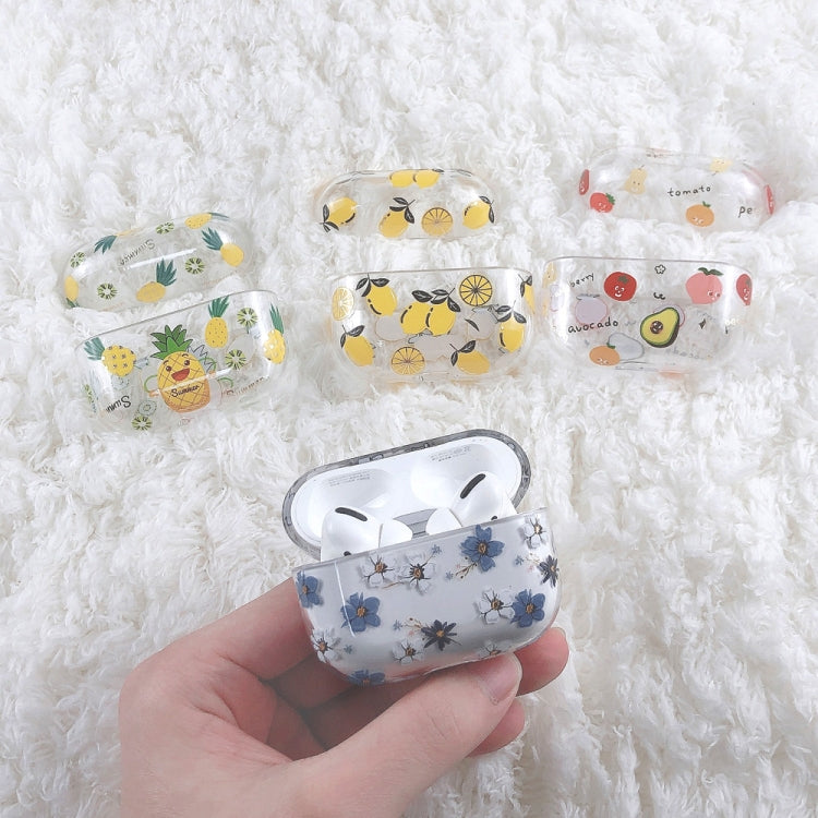 For AirPods Pro 2 Bronzing Fruit Pattern PC Earphone Hard Protective Case(Colorful Flowers) - free shipping - PMC TechLife - Order now!