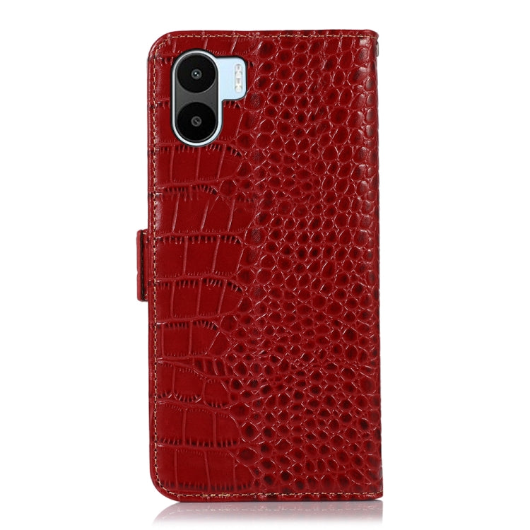 For Xiaomi Redmi A1 Crocodile Top Layer Cowhide Leather Phone Case(Red) - Xiaomi Cases by PMC TechLife | Online Shopping South Africa | PMC TechLife