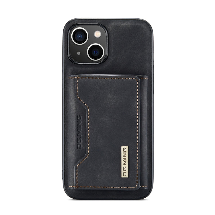 For iPhone 14 DG.MING M2 Series 3-Fold Card Bag Leather Case(Black) - iPhone 14 Cases by DG.MING | Online Shopping South Africa | PMC TechLife | Buy Now Pay Later Mobicred