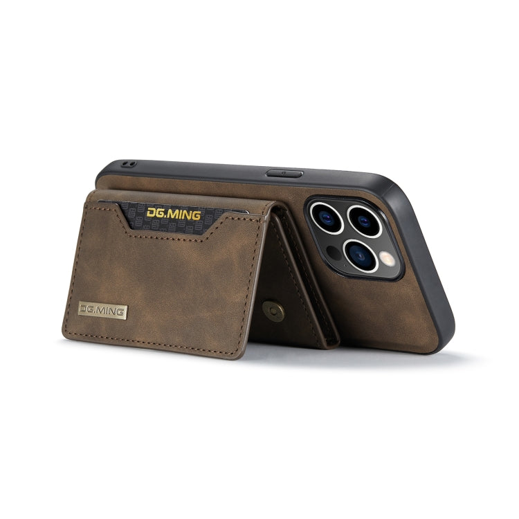 For iPhone 14 Pro Max DG.MING M2 Series 3-Fold Card Bag Leather Case(Coffee) - iPhone 14 Pro Max Cases by DG.MING | Online Shopping South Africa | PMC TechLife | Buy Now Pay Later Mobicred