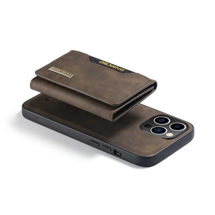 For iPhone 14 Pro Max DG.MING M2 Series 3-Fold Card Bag Leather Case(Coffee) - iPhone 14 Pro Max Cases by DG.MING | Online Shopping South Africa | PMC TechLife | Buy Now Pay Later Mobicred