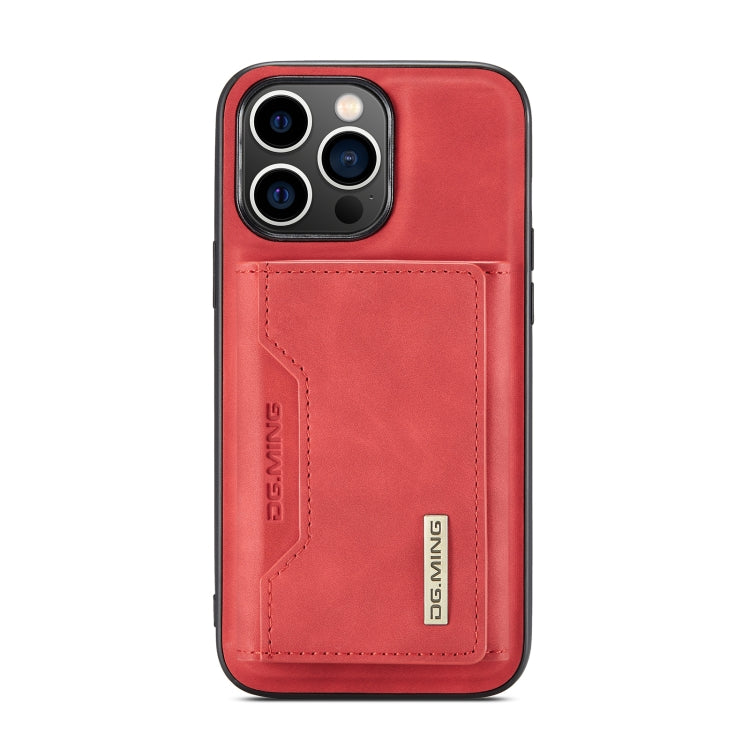 For iPhone 14 Pro Max DG.MING M2 Series 3-Fold Card Bag Leather Case(Red) - free shipping - PMC TechLife - Order now!