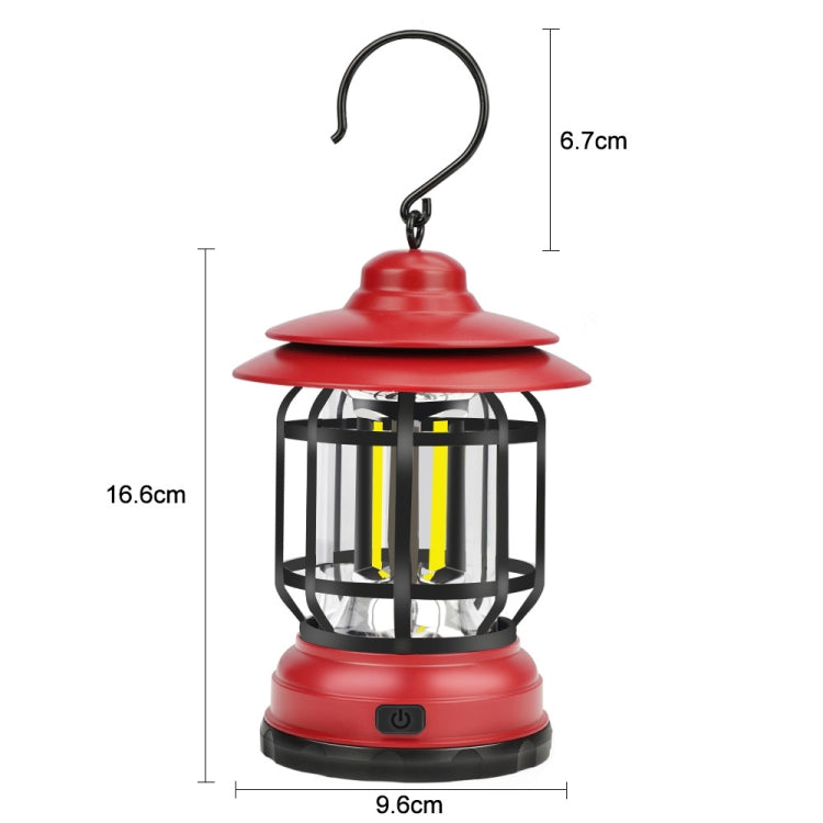 Portable Retro Hanging Lamp Lantern Camping Tent Light, Type:USB Charging(Red) - free shipping - PMC TechLife - Order now!