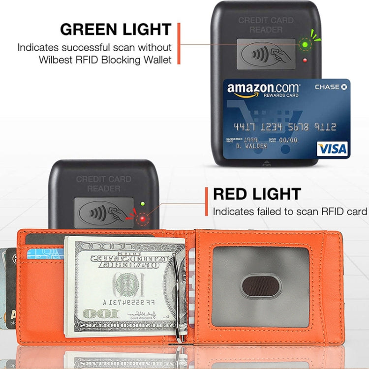 W2108A1 RFID Carbon fiber Business Wallet For Men(Orange) - free shipping - PMC TechLife - Order now!
